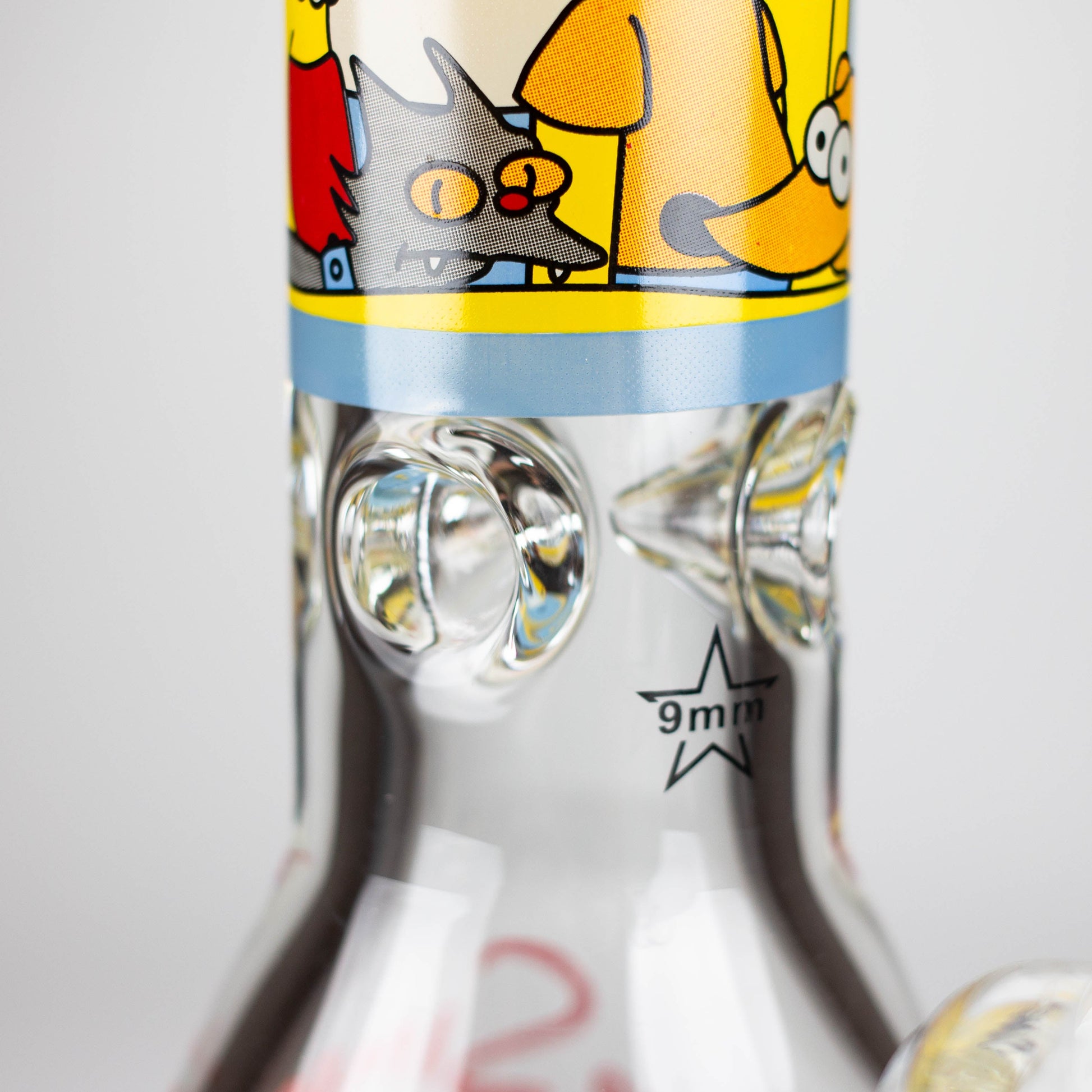 14" Yellow Family Cartoon 9 mm glass bongs [PIP789]_3