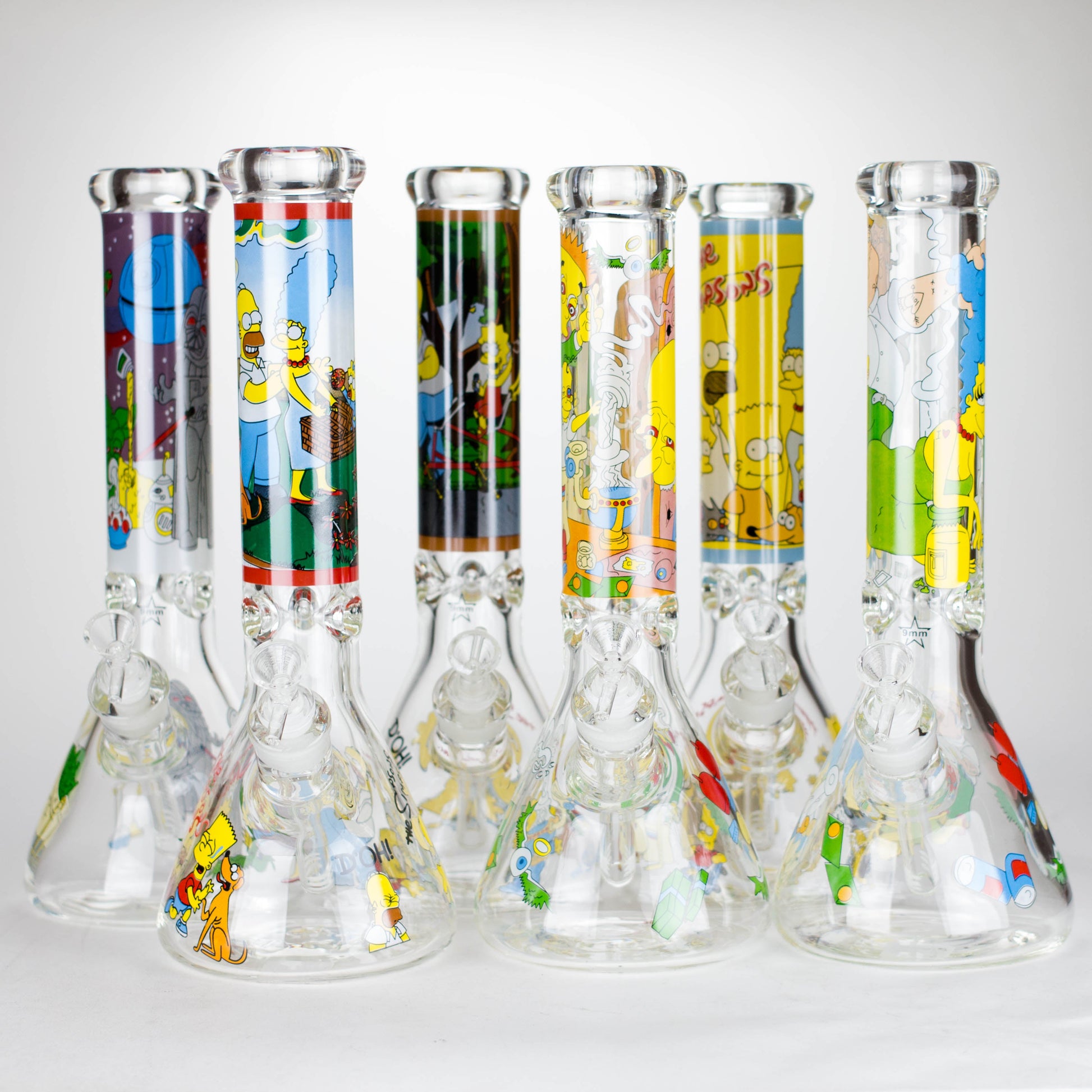 14" Yellow Family Cartoon 9 mm glass bongs [PIP789]_0