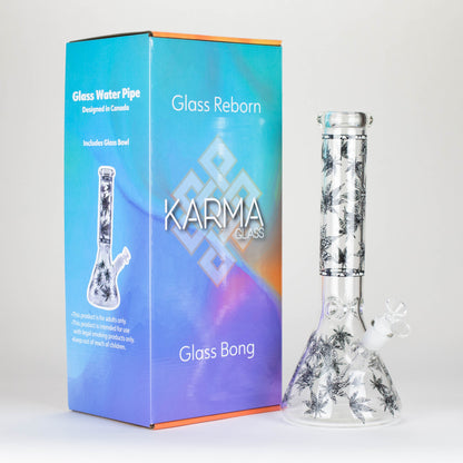 Karma | 14" Leaf Beaker Glow in the dark Glass Bong_1