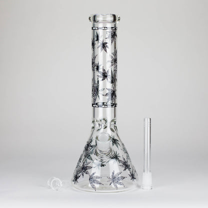 Karma | 14" Leaf Beaker Glow in the dark Glass Bong_9