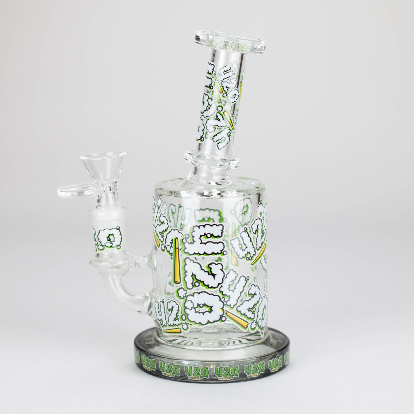 7" Color accented Glass Bong With Perc- 420 Special Edition_2