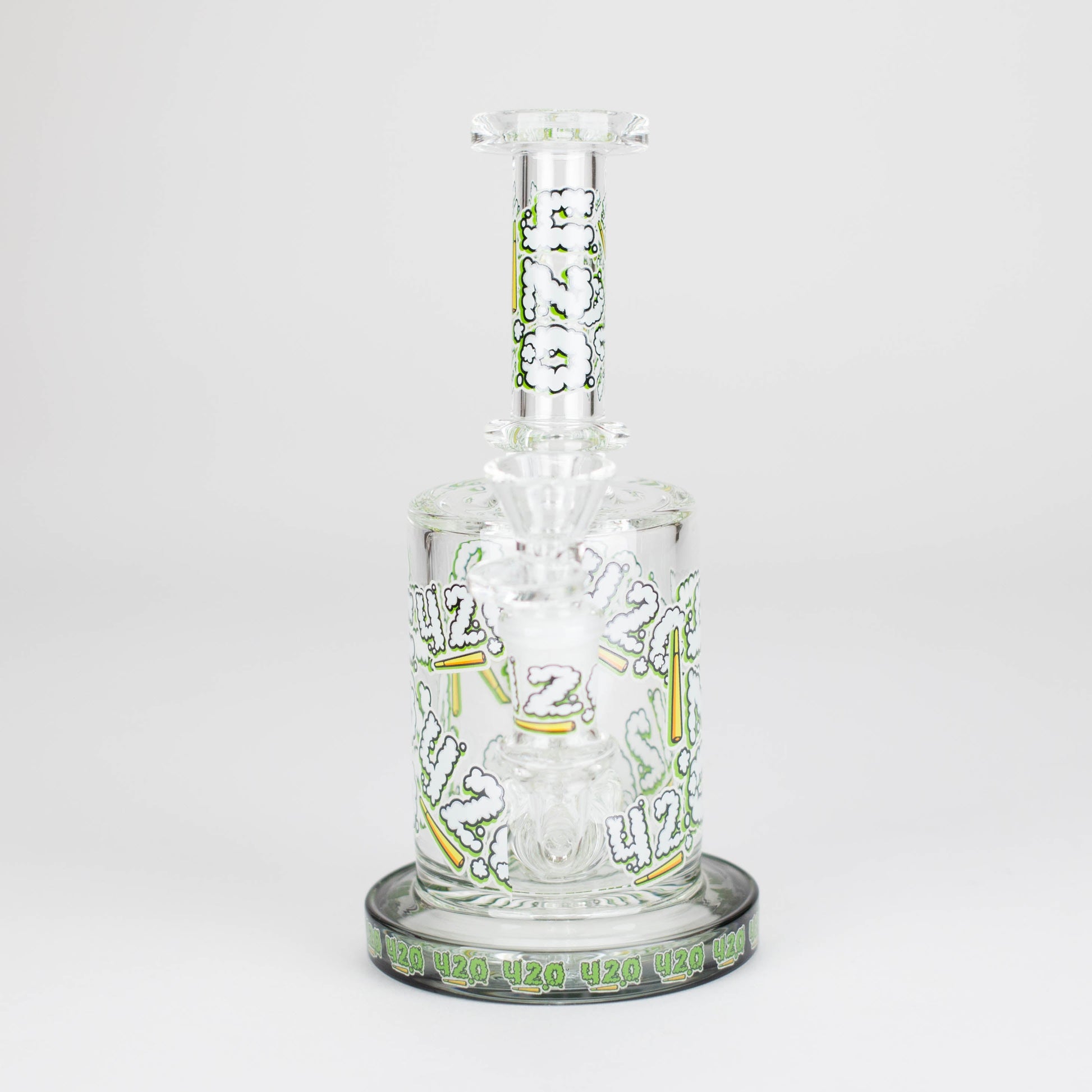 7" Color accented Glass Bong With Perc- 420 Special Edition_3