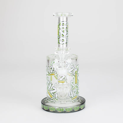 7" Color accented Glass Bong With Perc- 420 Special Edition_3