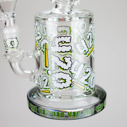 7" Color accented Glass Bong With Perc- 420 Special Edition_6