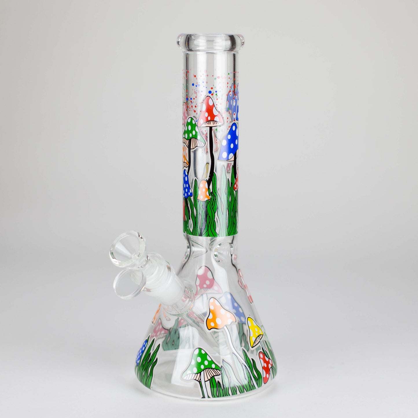 10" Glow in the dark Glass Bong With  Mushroom Design_0