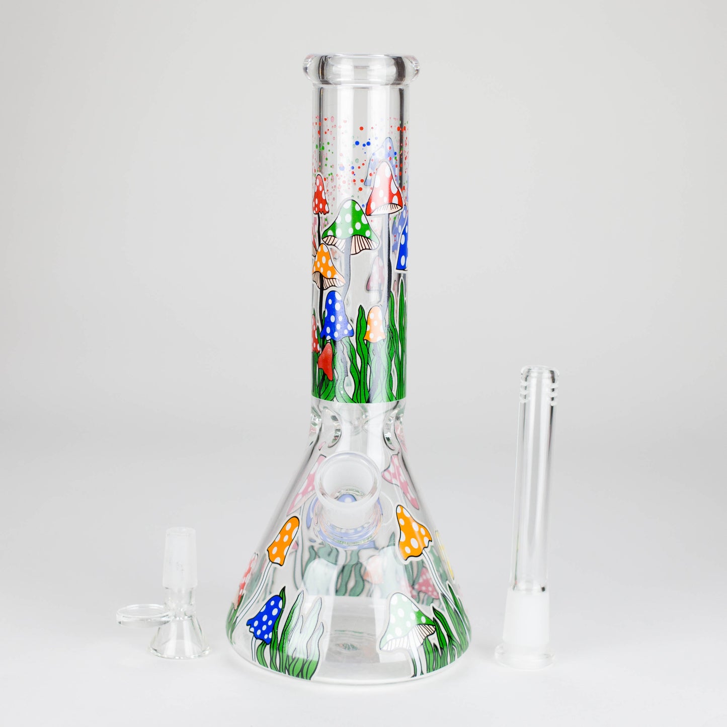 10" Glow in the dark Glass Bong With  Mushroom Design_7