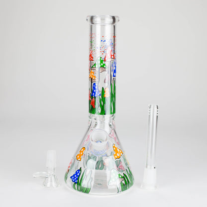 10" Glow in the dark Glass Bong With  Mushroom Design_7