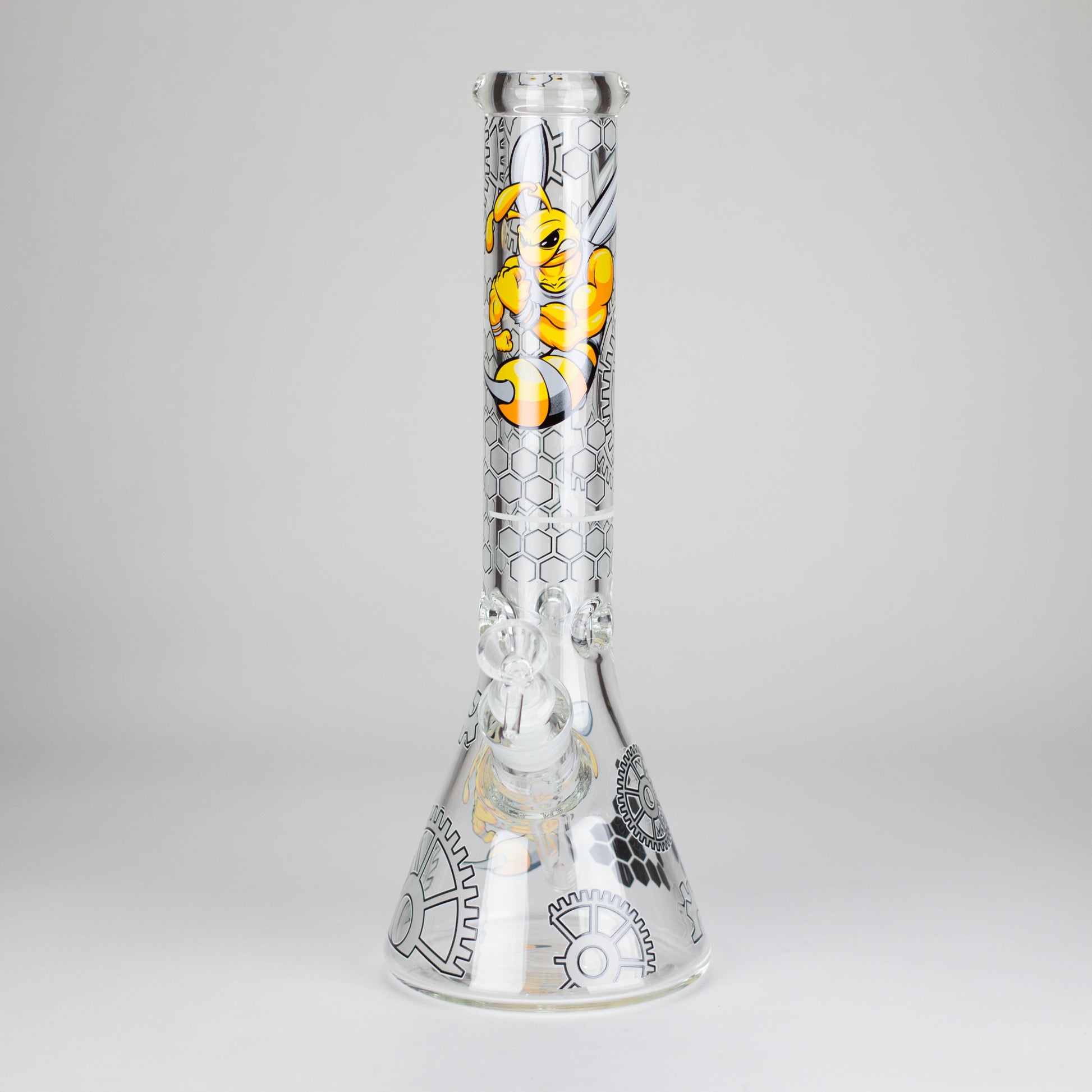 14" 7 mm Glass Bong With Cartoon Bee Design_4