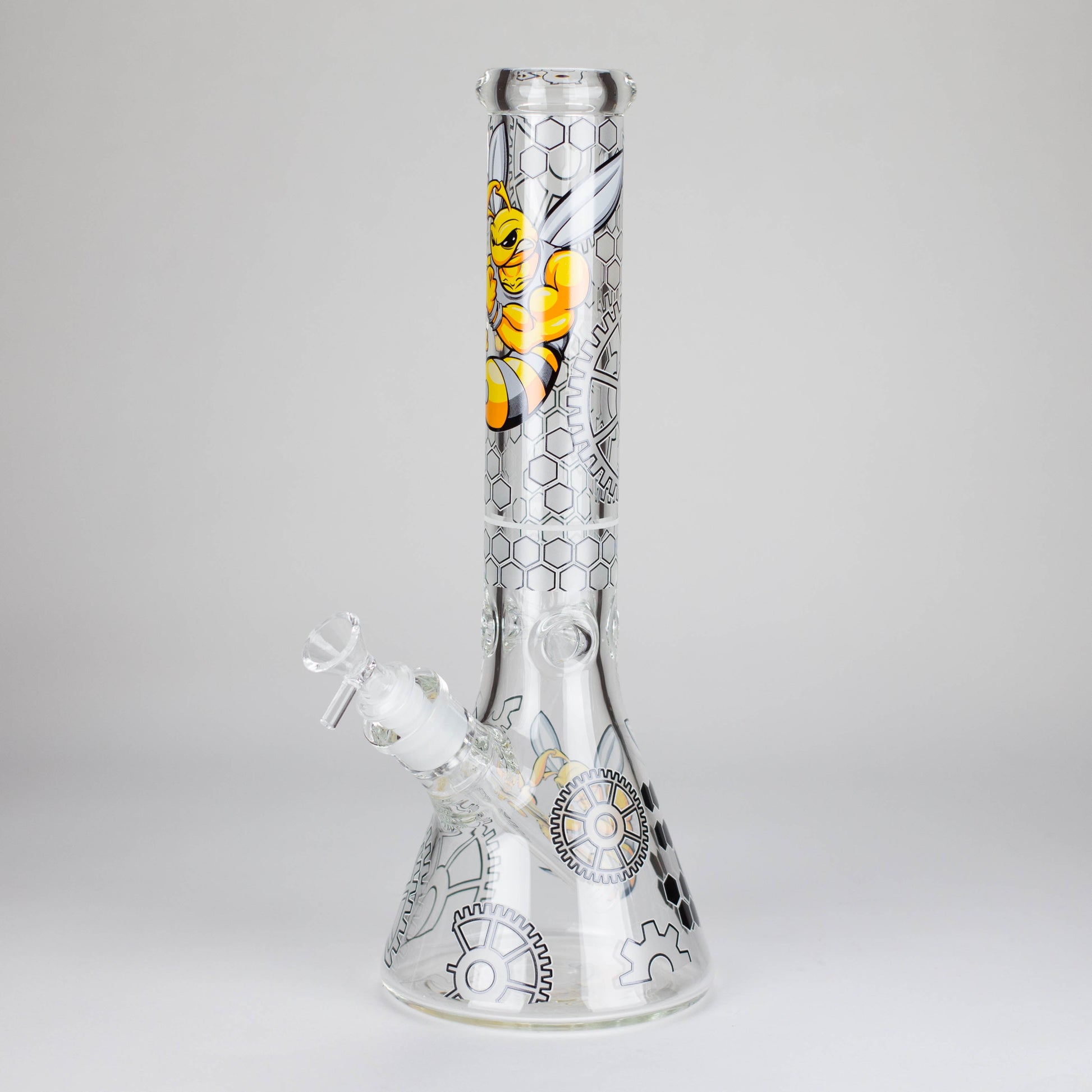 14" 7 mm Glass Bong With Cartoon Bee Design_9