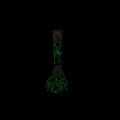 10" Glow in the dark Glass Bong With  Mushroom Design_1